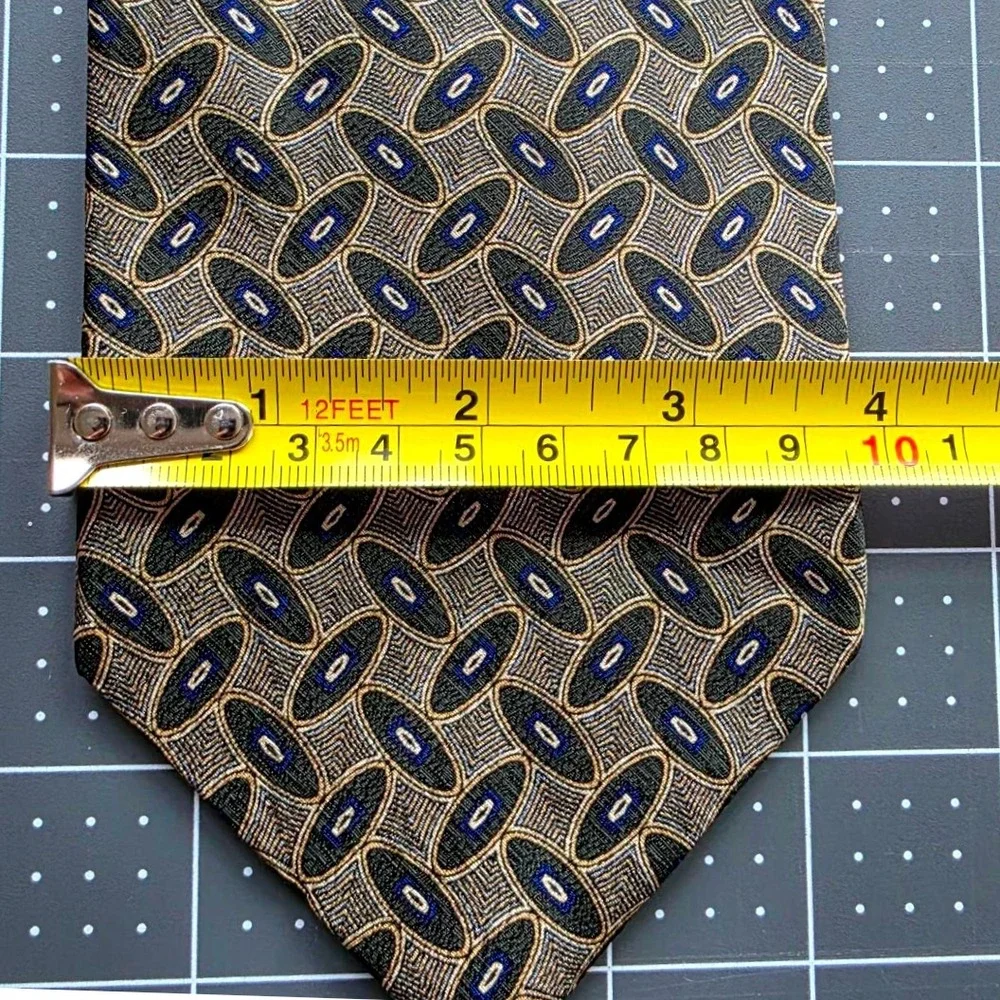 Tie Oscar‎ de la Renta Menswear Necktie Geometric Oval Pattern Silk Tie